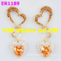 hearts jewelry rhinestone earrings